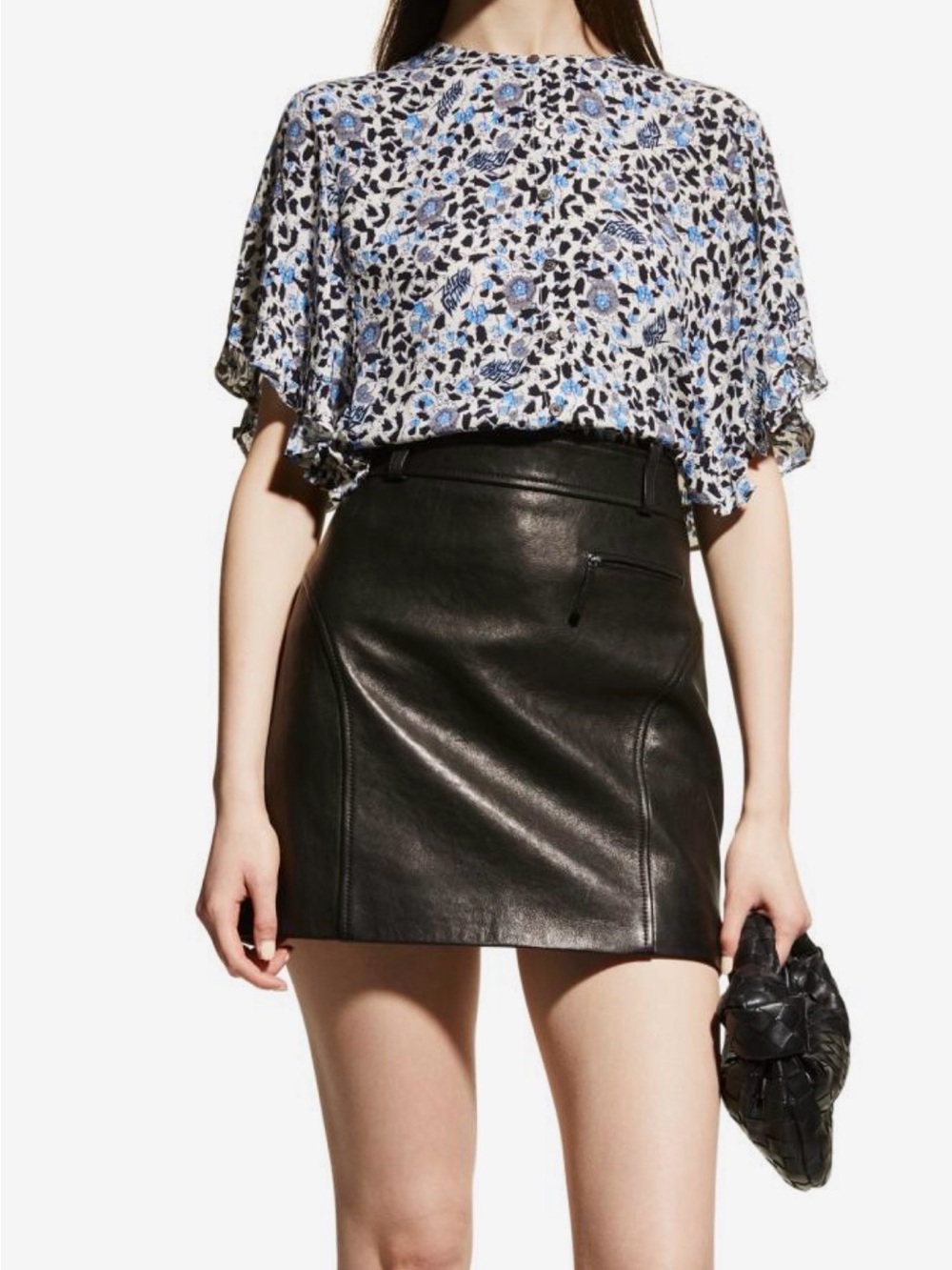 Zadig & Voltaire Tafi Floral Ruffle-Sleeve Blouse